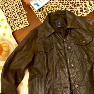 Leather coat from The Gap size L great shape!